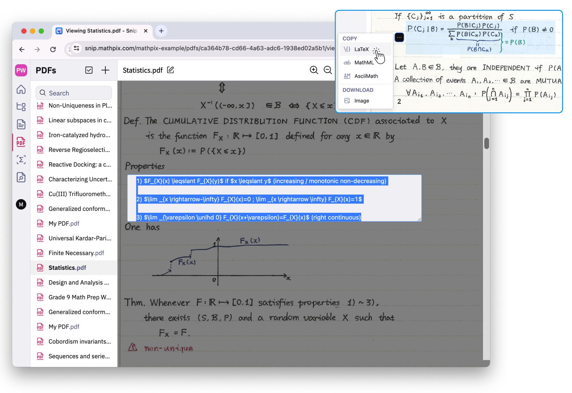 Copy text and math from PDFs