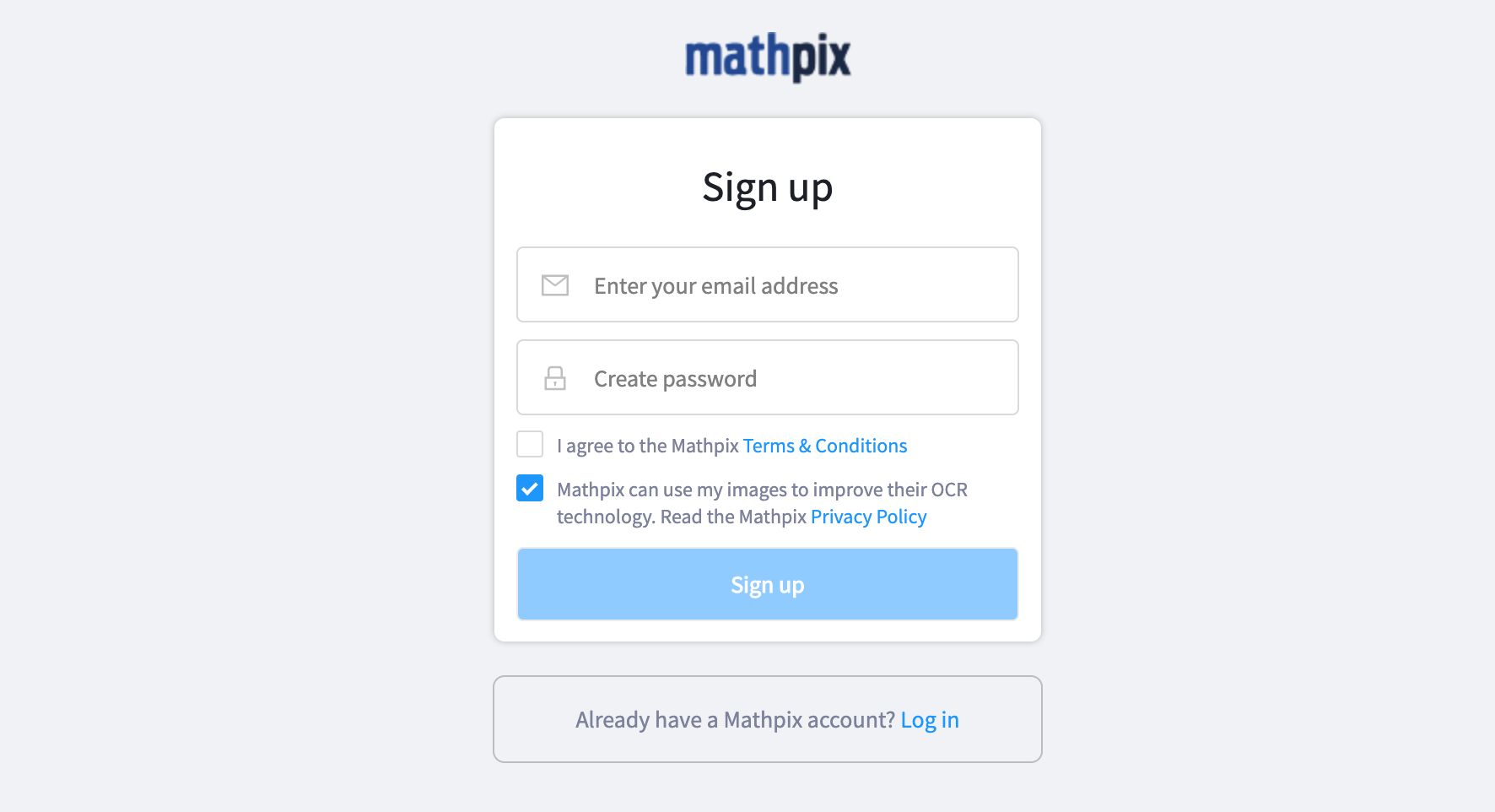 Sign Up form - empty