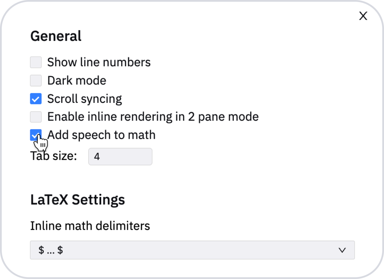 Enable speech to math
