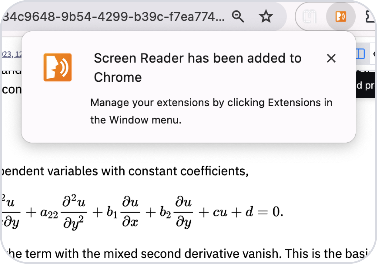 Enable screen reader