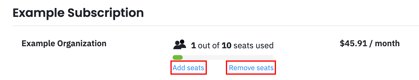 Add or remove seats