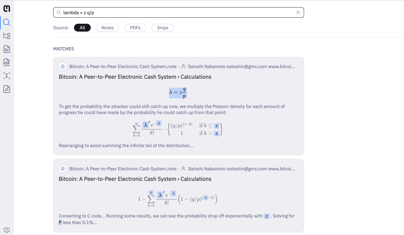 Search by using math terms