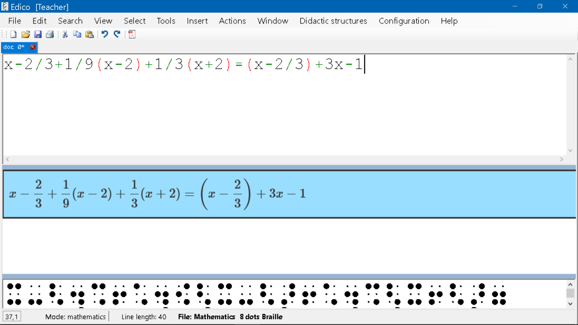 LaTeX to Braille conversion tool