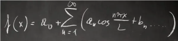 An equation written on a chalkboard