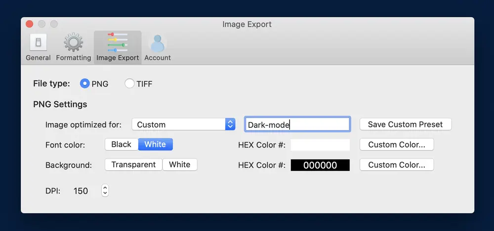 create a custom preset