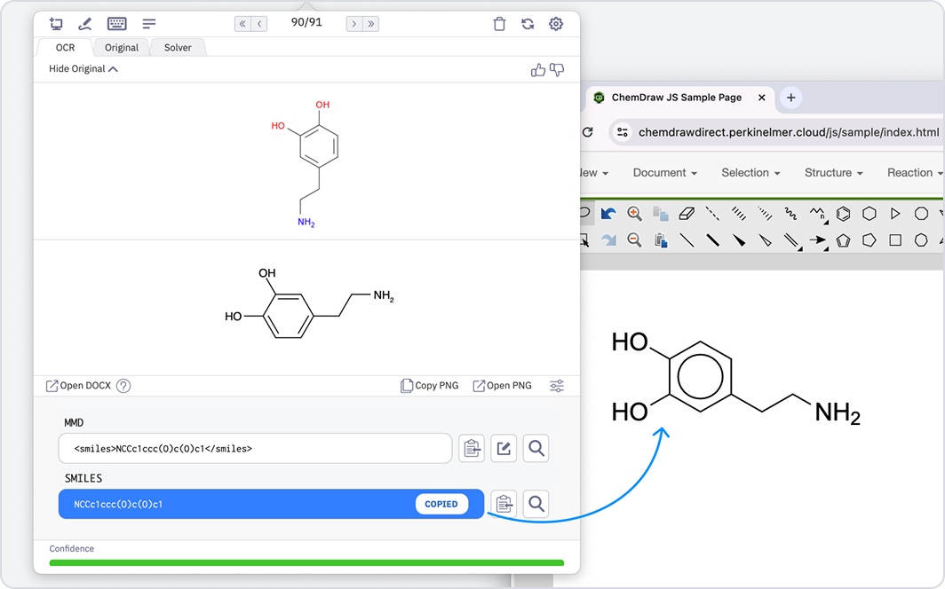 Convert chemical diagram to SMILES.