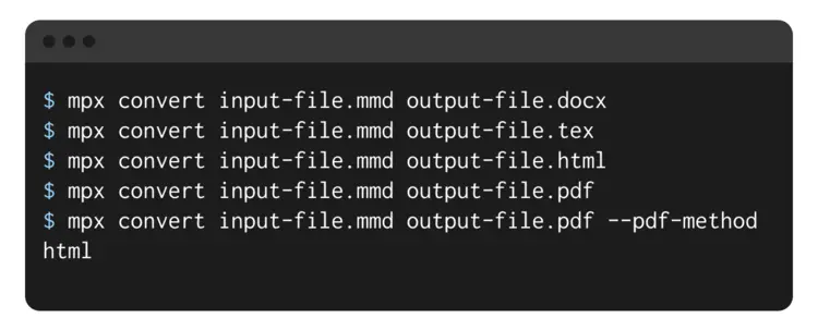Convert document filetypes using MMD