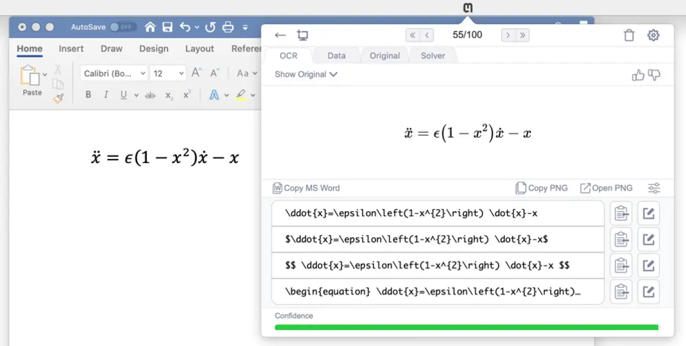 An example of dots working well over characters in MS Word