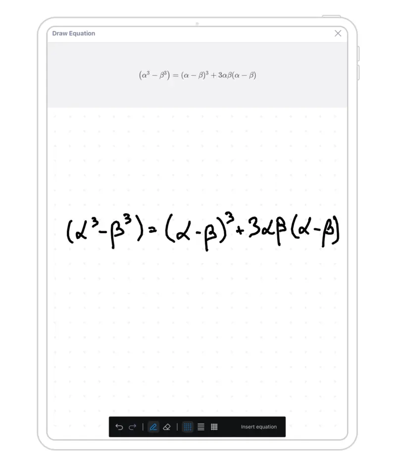 Digital ink for equation and diagram conversion