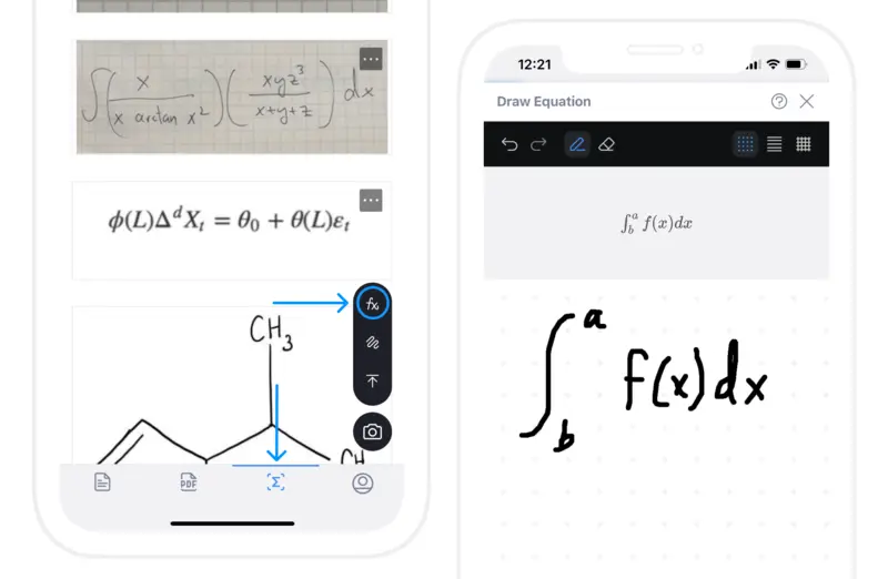 Draw an equation on your phone
