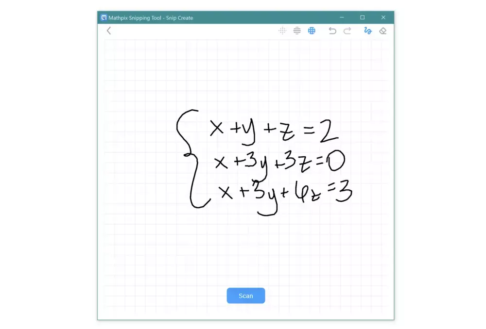 Equation drawn with digital ink