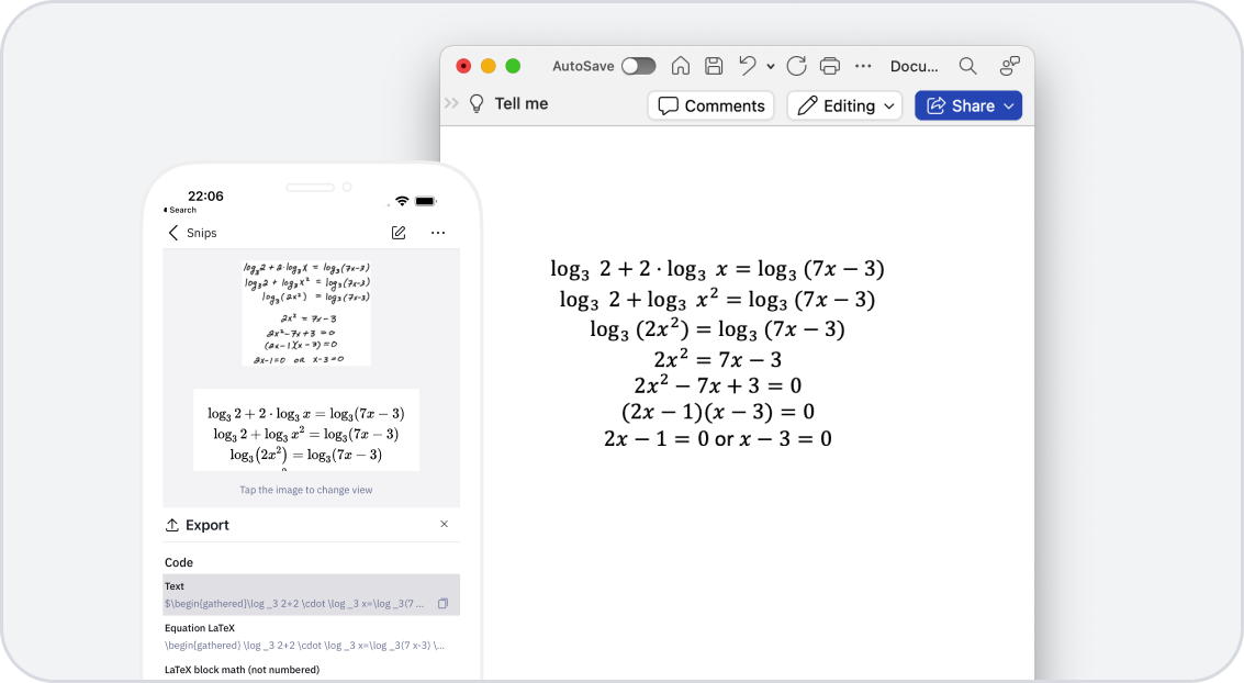 Equation to Word