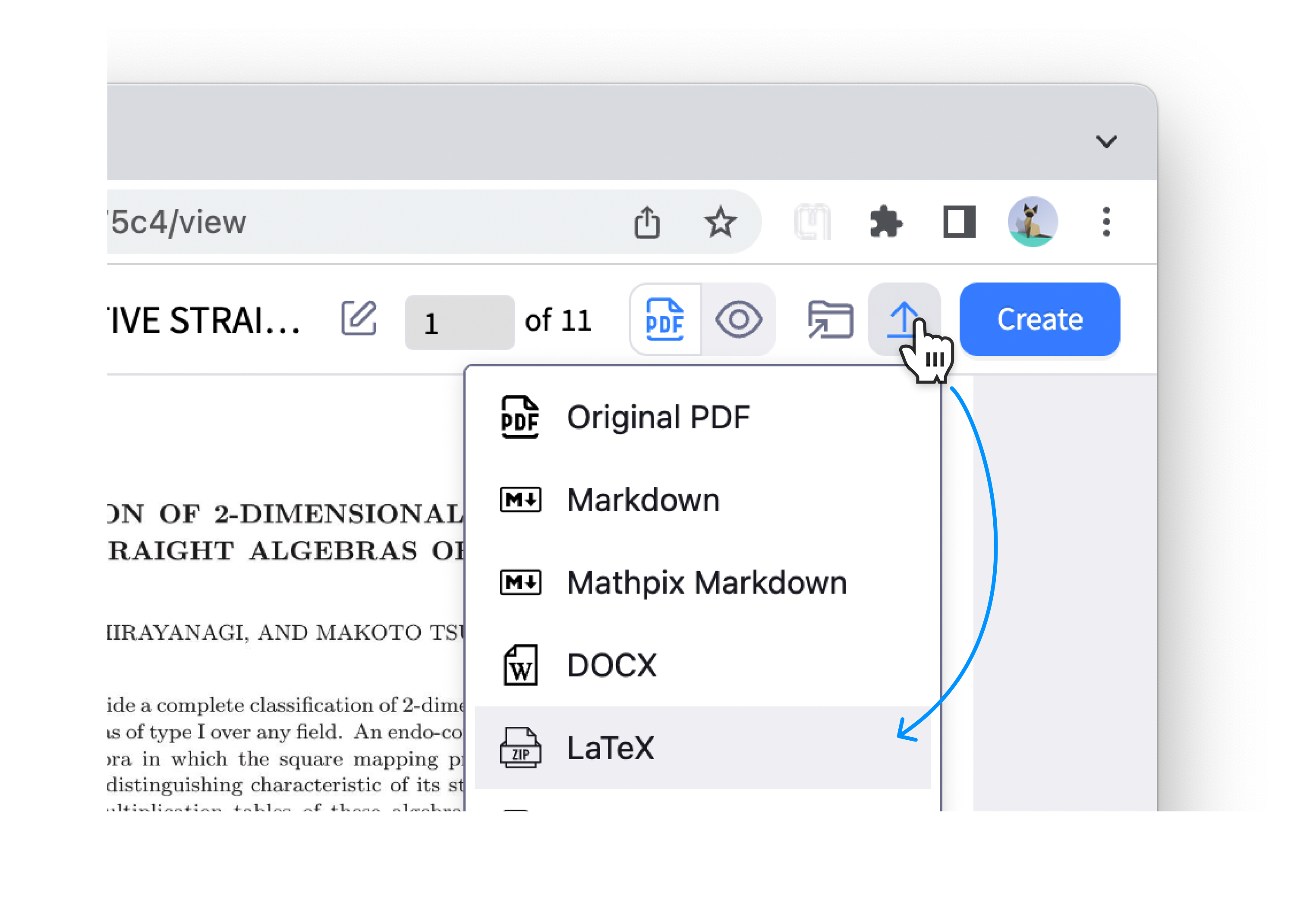 Export PDF to LaTeX