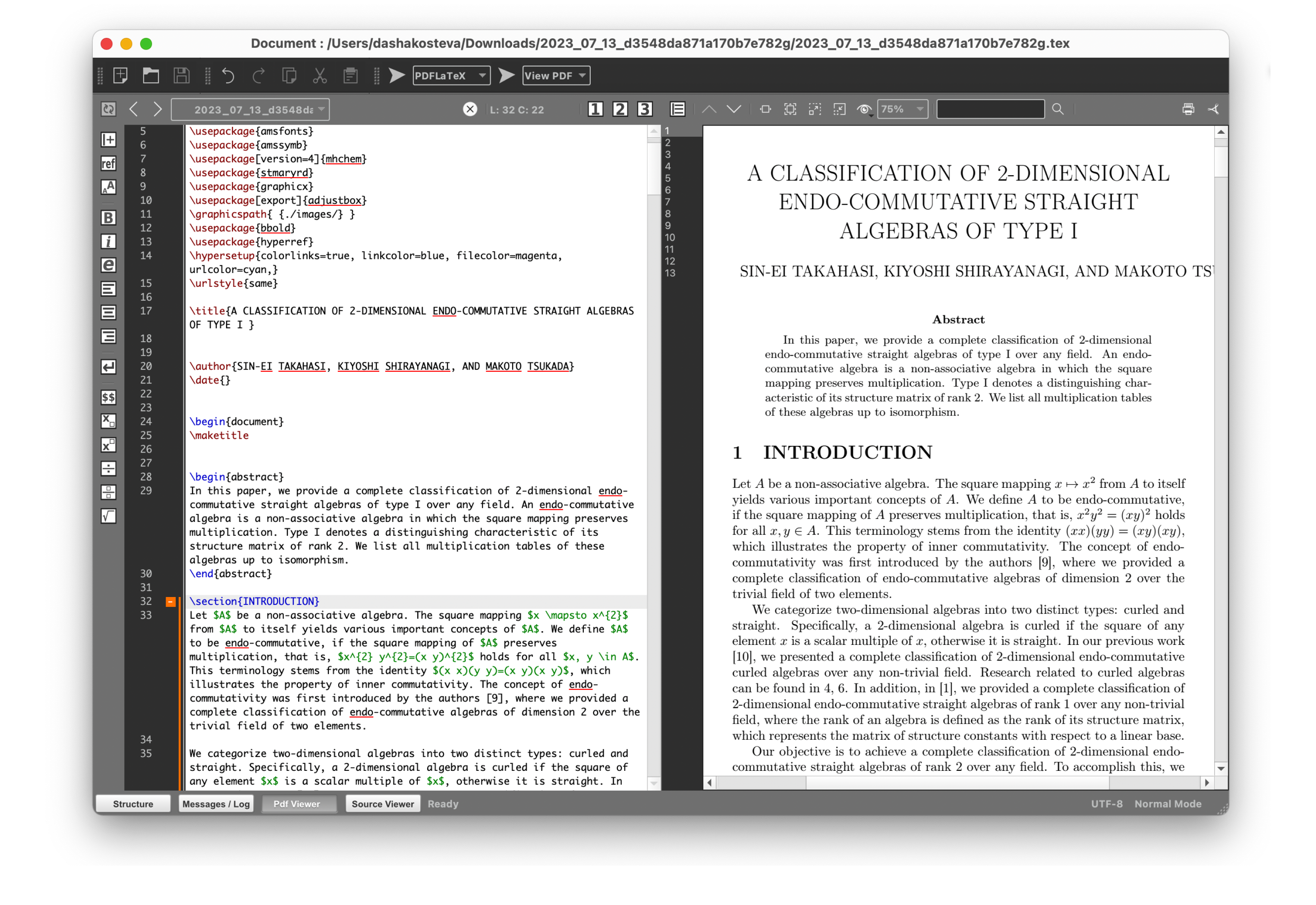 Open PDF in LaTeX editor