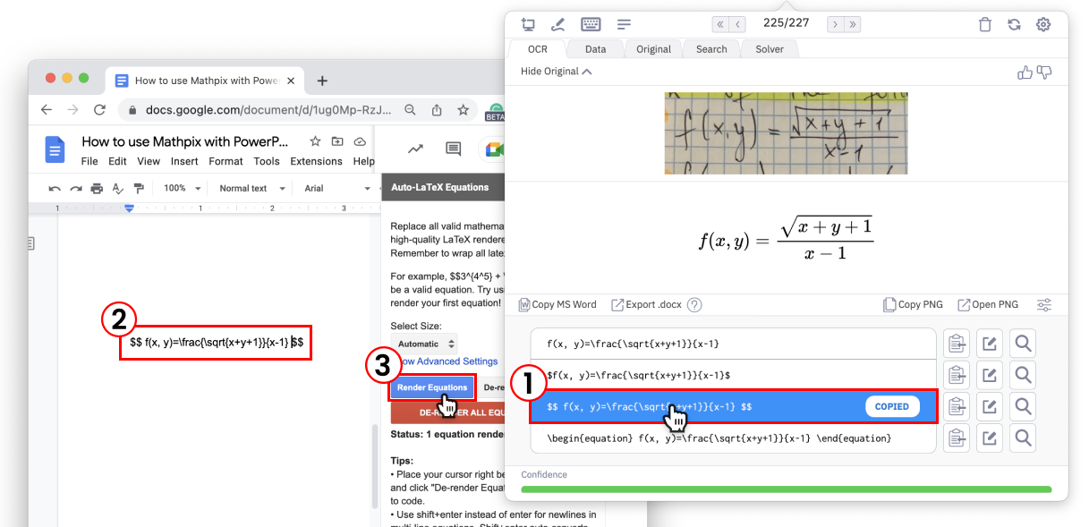 google presentation insert formula