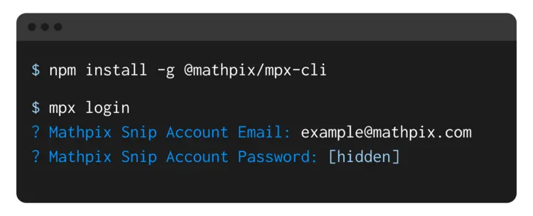 Use MPX CLI with your Mathpix account
