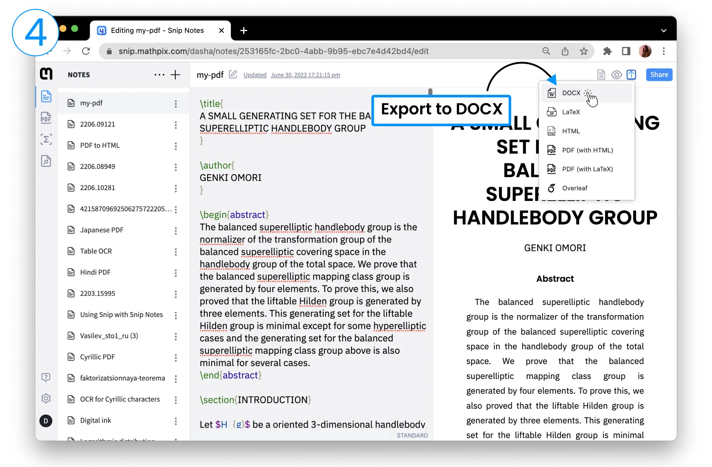 Export PDF to DOCX