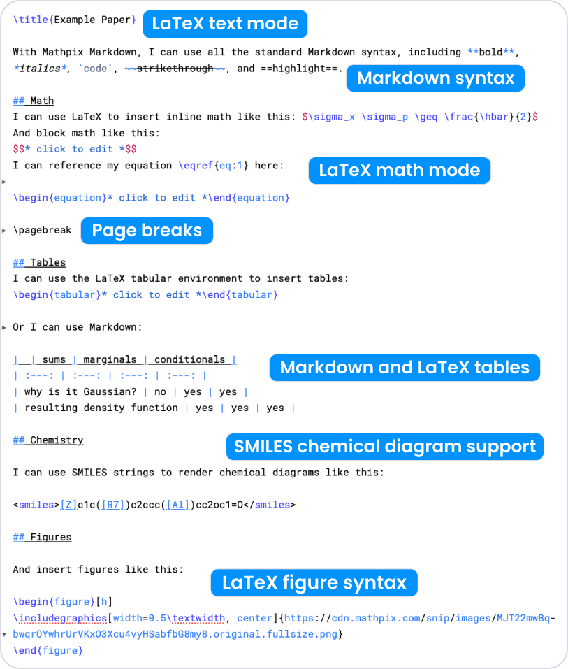 Mathpix Markdown feature details small