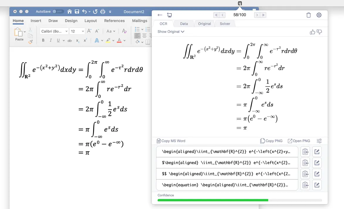 An example of an aligned equation working well in MS Word