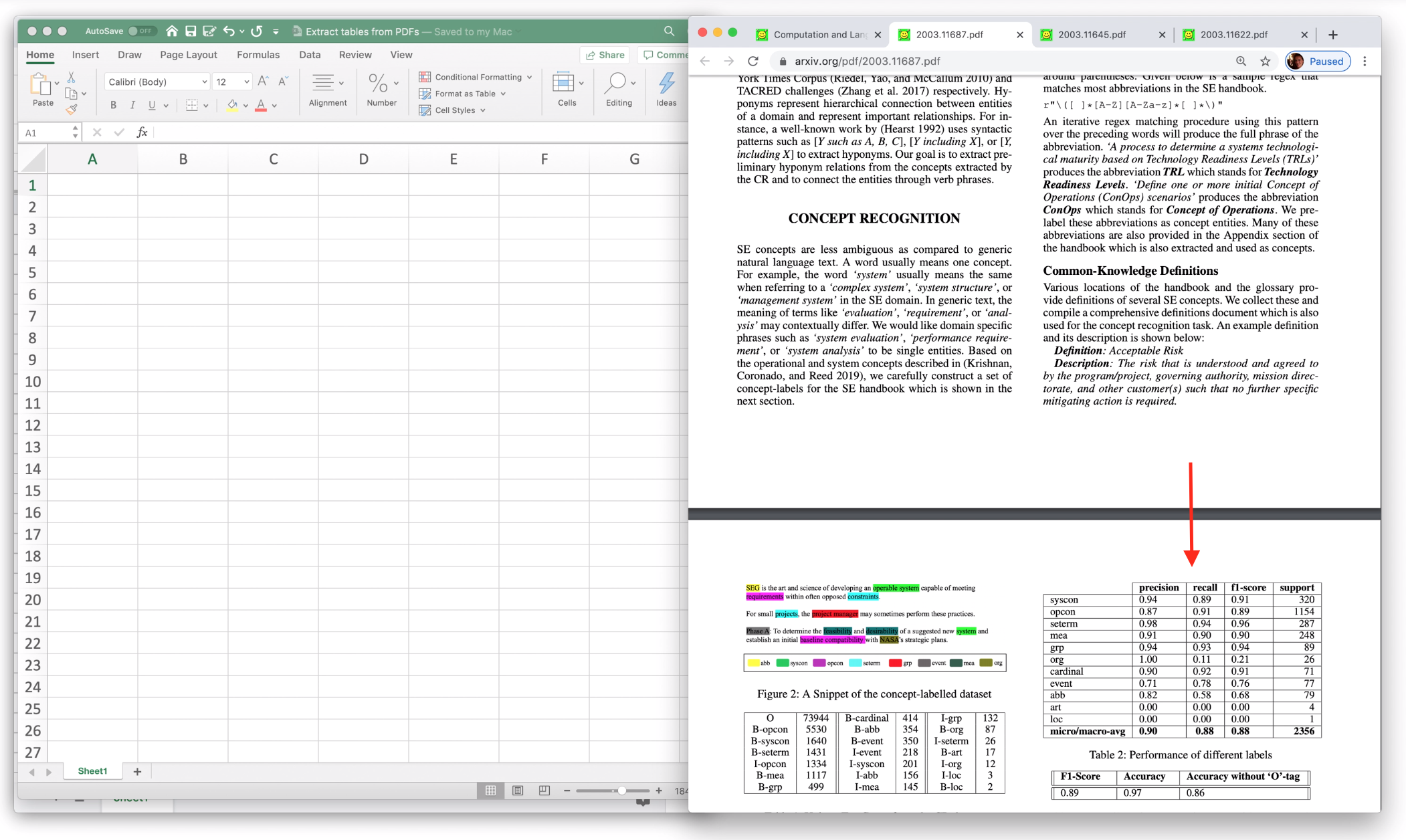 screenshot on excel for mac