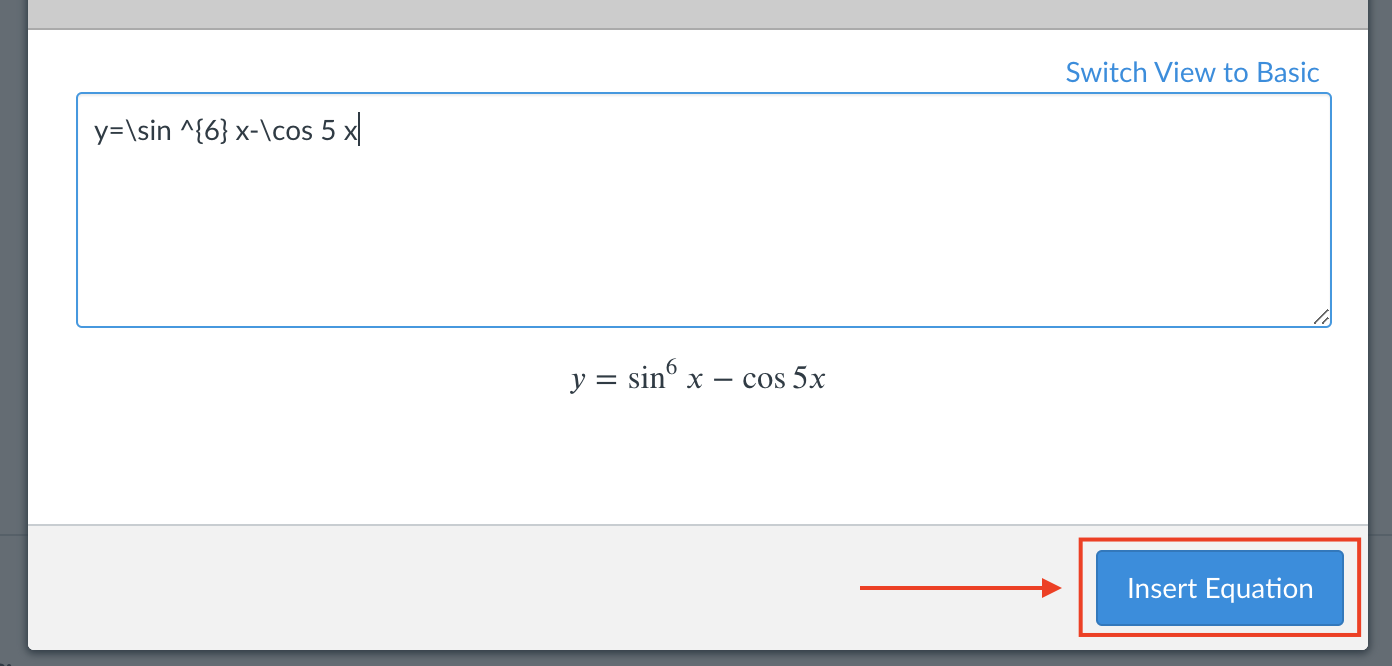 Insert the equation