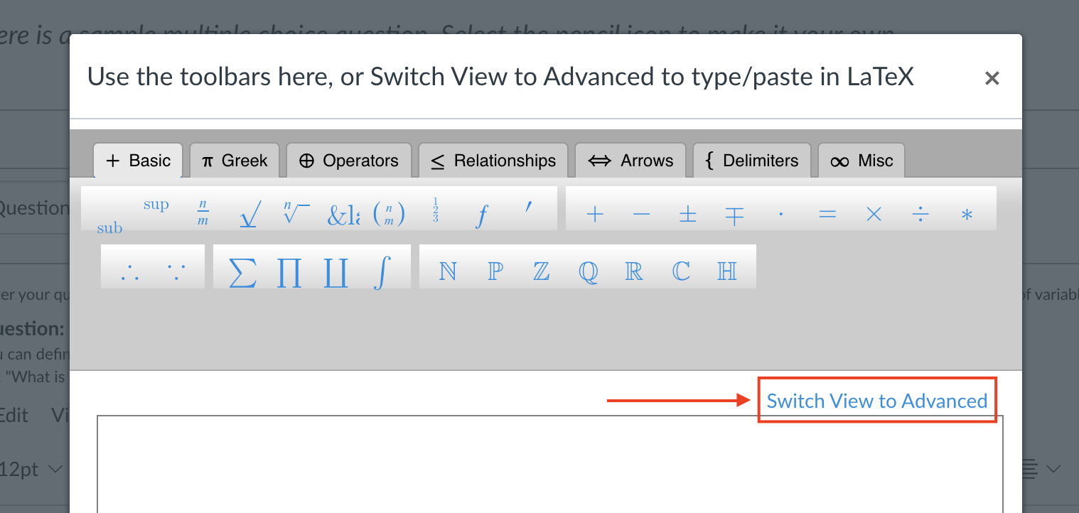 Switch to advanced view