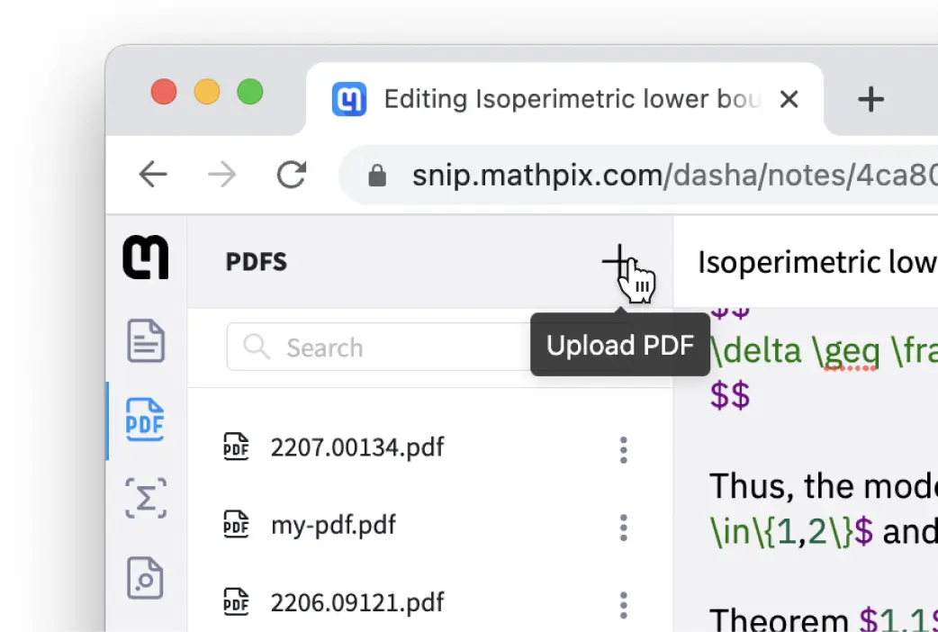 Mathpix Snip User Guide: Use Snip Web App To Digitize Pdfs