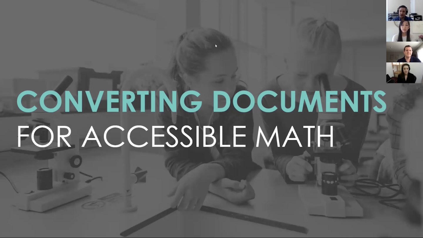 Screenshot of a webinar about converting documents for accessibility