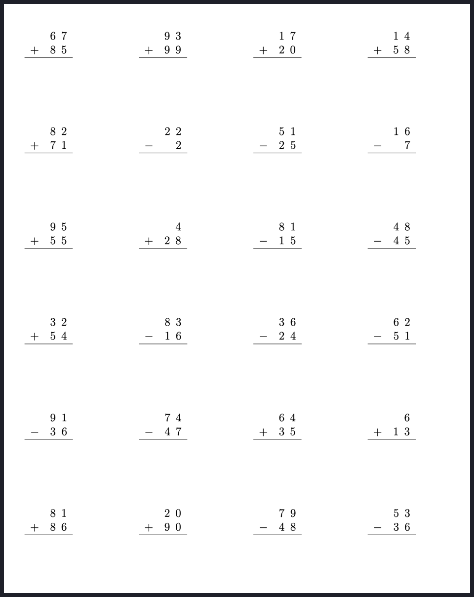 Mathpix Worksheets